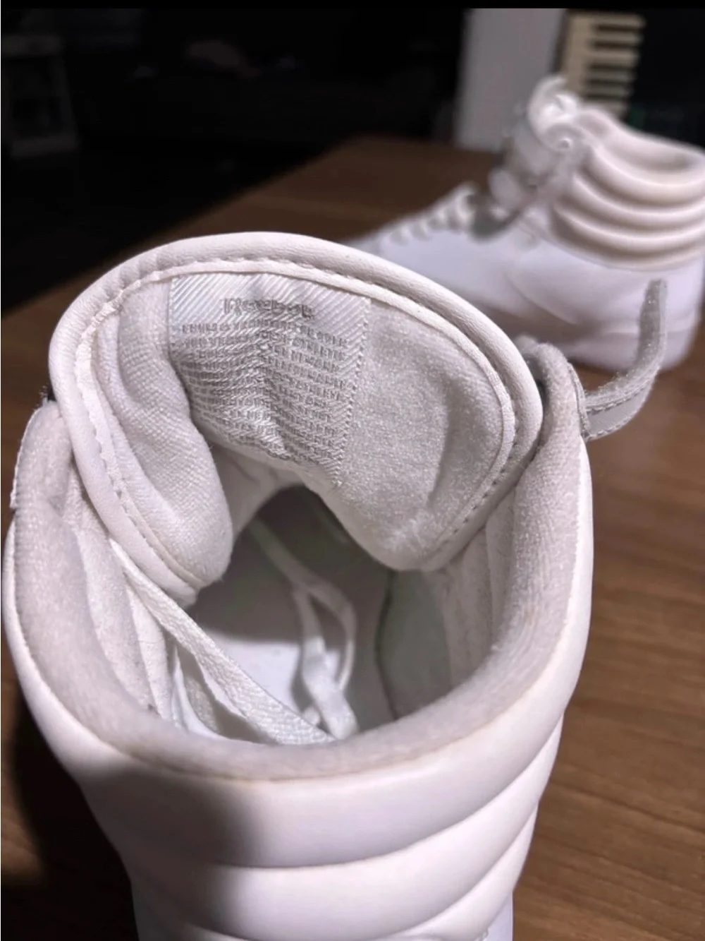Reebok White High-Top Lace & Strap Sneakers